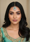 HANIA Mint doublet stone maangtika, Indian bridal jewelry