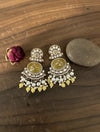 RAGINI Yellow kundan earrings, Indian traditional wedding jewelry