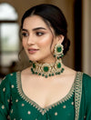 MAISHA Emerald green kundan cz choker necklace set in doublet stone,  Indian  pakistani bridal jewelry, moissanite jewelry in green colour