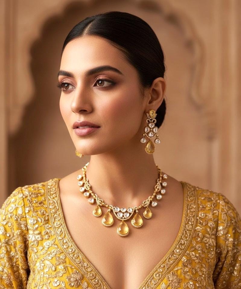 AMAYA Yellow Gold Hasli Necklace Set