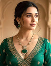 SHREYA Emerald green doublet stone Necklace Set in Victorian Style