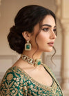 TARU Emerald green choker necklace set,cz Indian Bridal jewelry,doublet stone,pakistani wedding jewellery