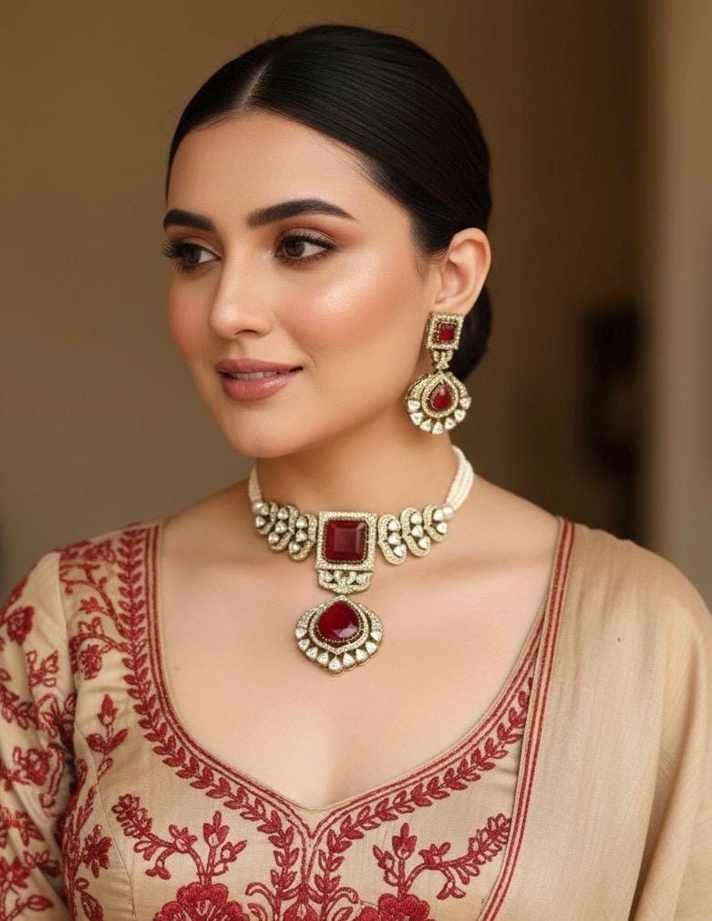 NAYAN Red Necklace Set