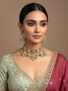 SHITAL Sabyasachi inspired Mint pink  Fusion Kundan choker set, necklace set, indian wedding Rajwada jewelry/ pakistani jewelry