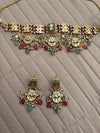 SHITAL Sabyasachi inspired Mint pink  Fusion Kundan choker set, necklace set, indian wedding Rajwada jewelry/ pakistani jewelry