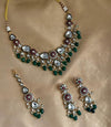 ASMITA Green Kundan necklace set with Maangtika, Indian Pakistani traditional wedding bridal jewelry