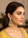 RAGINI Yellow kundan earrings, Indian traditional wedding jewelry