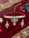 NADIRA Sabyasachi inspired mint pink Fusion Kundan choker set, necklace set, indian wedding Rajwada jewelry/ pakistani jewelry