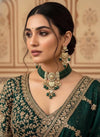 NADIRA Sabyasachi inspired Green Fusion Kundan choker set, necklace set, indian wedding Rajwada jewelry/ pakistani jewelry