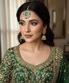 HANIA Emerald green doublet stone maangtika, Indian bridal jewelry