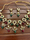 VEDIKA Sabyasachi inspired Ruby green  Fusion Kundan necklace set, indian wedding Rajwada jewelry/ pakistani jewelry