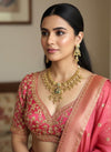 IDIKA Gold tone Heritage jewelry, Indian  matt golden South Indian temple jewelry, ethnic traditional necklace set