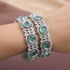SEHEJ American diamond bangle set in mint stones, AD bangle set,cz zircon ,bridal,indian bangles,pakistani bangles, mint green bangle kadas