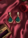 VINA Green doublet stone earrings / Bollywood kundan earrings /Indian Pakistani jewelry