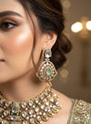 MEHRNAZ  Royal look Multicoloured kundan and polki choker Necklace Set,Indian Pakistani  wedding bridal jewelry in doublet stone