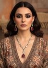 HIBA Ruby red doublet stone Necklace Set in Victorian Style