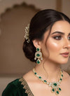 KETAKI Green Necklace and earrings set, Indian Pakistani traditional jewelry, green colour Kundan set