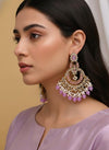 OSHINI lavender Purple big chandbali statement earrings / Bollywood Chandbali