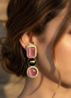 VIYA Sabyasachi inspired pink earrings, Indian fusion earrings in pink  colour, indo western jewelry