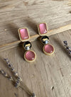 VIYA Sabyasachi inspired pink earrings, Indian fusion earrings in pink  colour, indo western jewelry