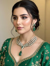 AKSHARA Emerald Green Necklace Set