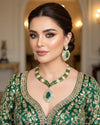 SUHAIRA Sabyasachi inspired Emerald green kundan and polki necklace set in doublet stones,Indian wedding Bridal pakistani jewelery