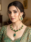 SUHAIRA Sabyasachi inspired Emerald green kundan and polki necklace set in doublet stones,Indian wedding Bridal pakistani jewelery