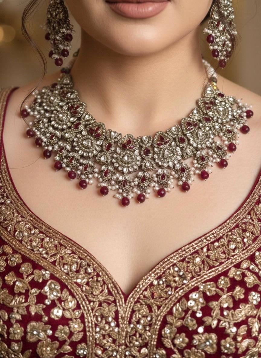 AMEYA Ruby Kundan Necklace Set