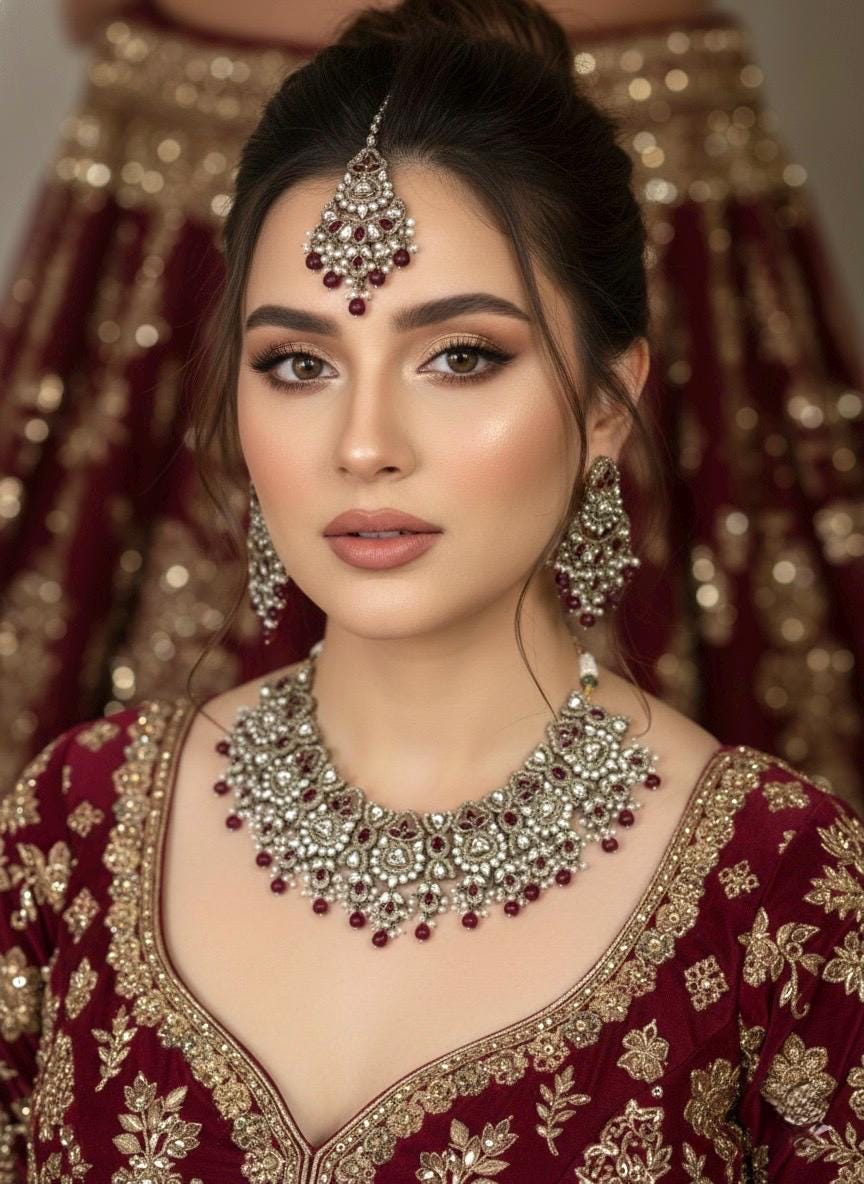 AMEYA Ruby Kundan Necklace Set