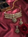 MEHRNAZ  Royal look Multicoloured kundan and polki choker Necklace Set,Indian Pakistani  wedding bridal jewelry in doublet stone