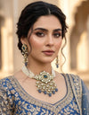 NASRIN Sabyasachi inspired Royal blue Fusion Kundan choker set, necklace set, indian  pakistani wedding jewelry in vintage gold finish