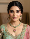 SUHAIRA Sabyasachi inspired mint pink colour  kundan necklace set in premium quality doublet stones,Indian wedding Bridal pakistani jewelery