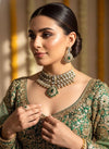 MEHRNAZ Royal look Emerald green kundan and polki choker Necklace Set,Indian Pakistani  wedding bridal jewelry in doublet stone