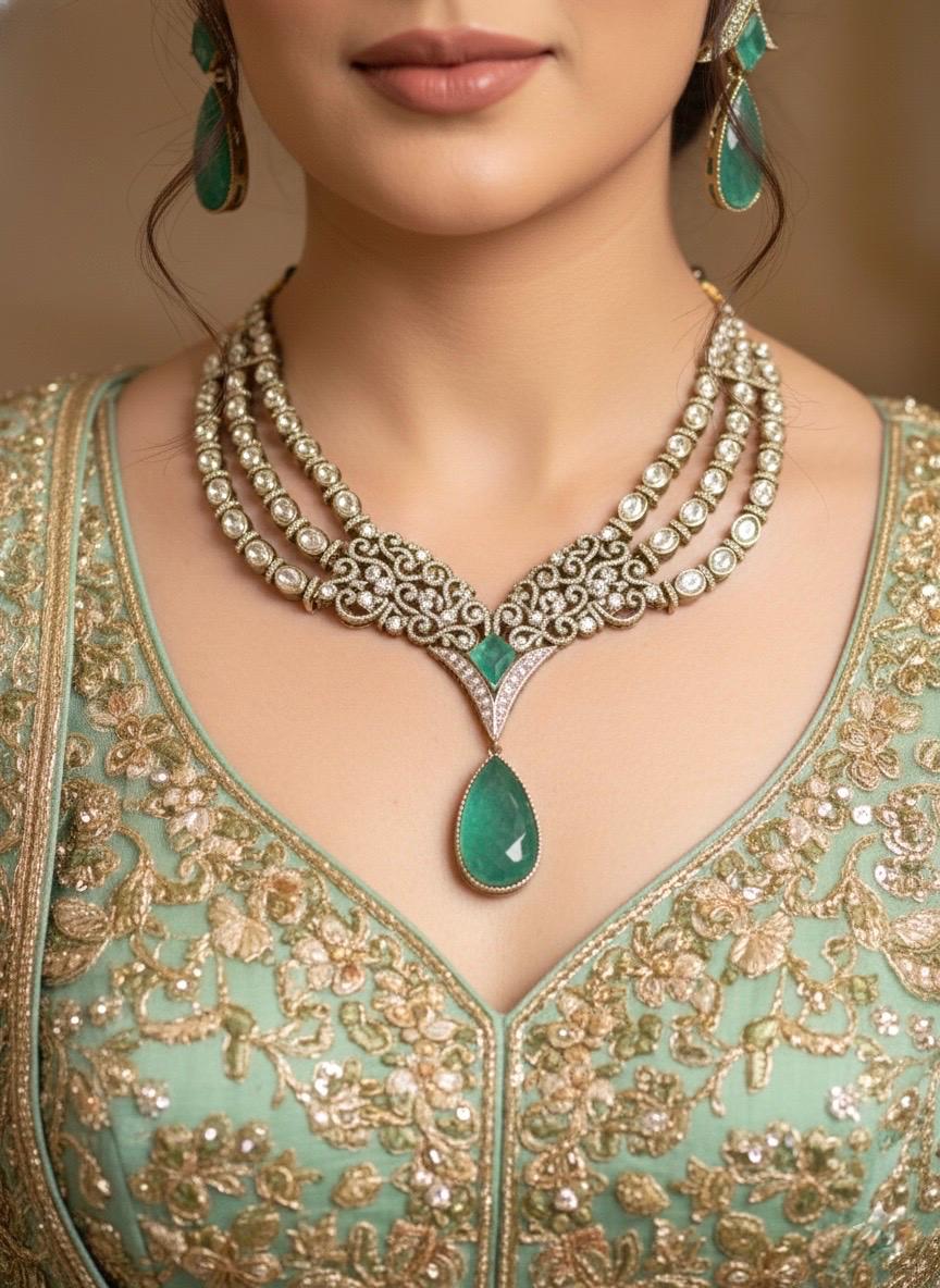 AKSHARA Mint Necklace Set