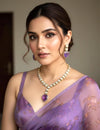 ZEHNAB Victorian look Amethyst purple necklace set in high quality doublet stones, Sabsyasachi inspired Indian jewelry