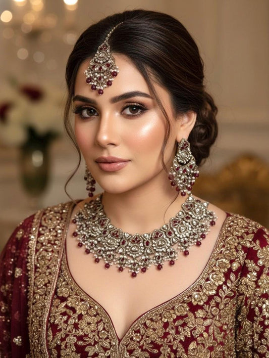 AMEYA Ruby Kundan Necklace Set