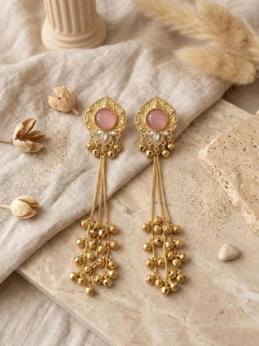 JENNA Light Pink Kashmiri Earrings