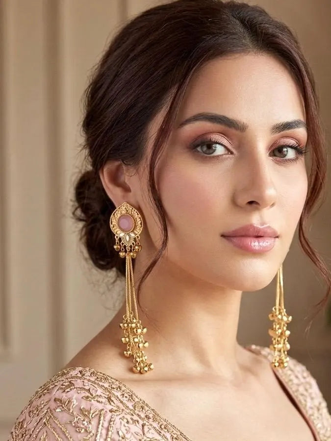 JENNA Light Pink Kashmiri Earrings