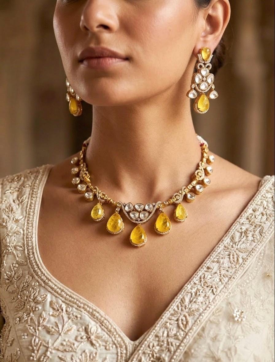 AMAYA Yellow Gold Hasli Necklace Set