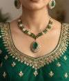 SUHAIRA Sabyasachi inspired Emerald green kundan and polki necklace set in doublet stones,Indian wedding Bridal pakistani jewelery