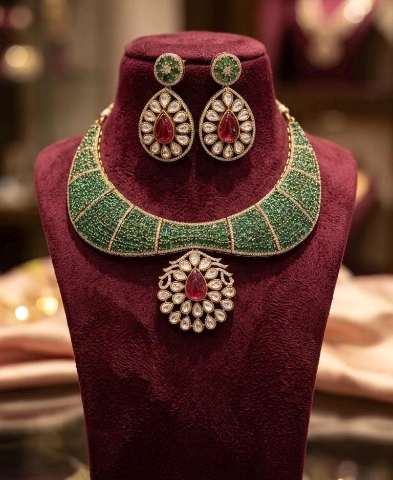 ADIRA Polki Necklace Set