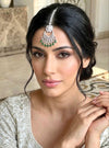 ISHA Diamond look silver finish green colour maangtika  Indian Jewellery Pakistani Wedding Bridal CZ  maang tikka green colour maangteeka