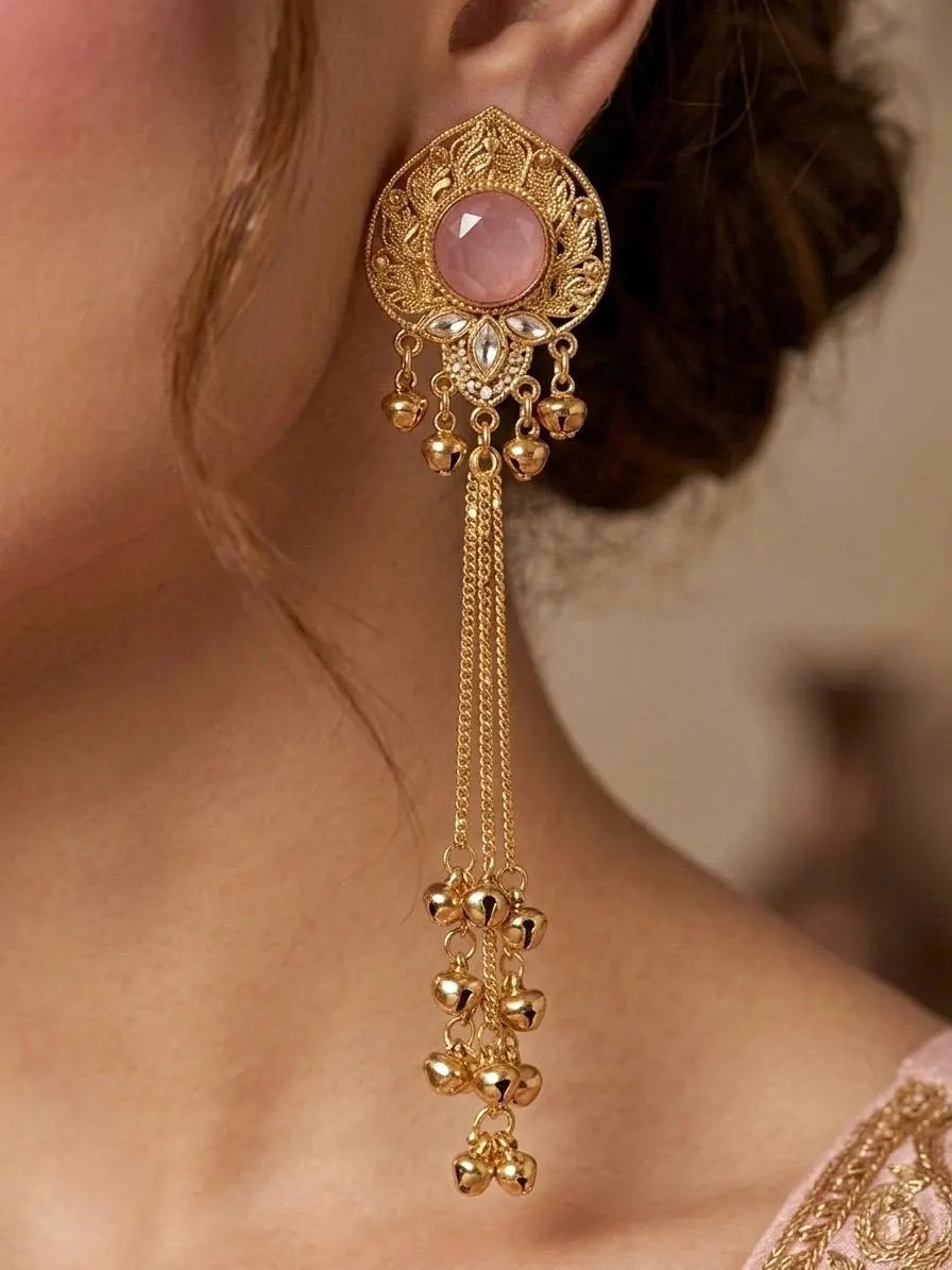 JENNA Light Pink Kashmiri Earrings