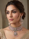 MIRIN Sabyasachi inspired Pink choker set, Victorian style kundan necklace set in doublet stone, Indian Pakistani wedding jewelry
