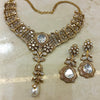 MANNAT Premium quality Kundan and Polki Clear stones necklace set, Indian Pakistani wedding and festive jewelery, collar style necklace set