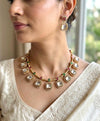 AYSHA Gold Finish Ruby Green  Polki Kundan Wedding Jewelry Necklace Set with Earrings,indian wedding jewelry, indian traditional jewellery