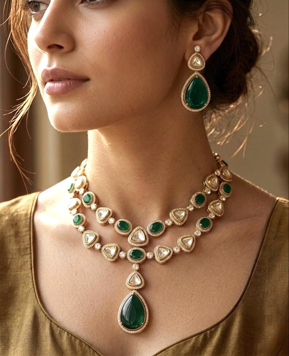 SHRIYA Green Necklace Set
