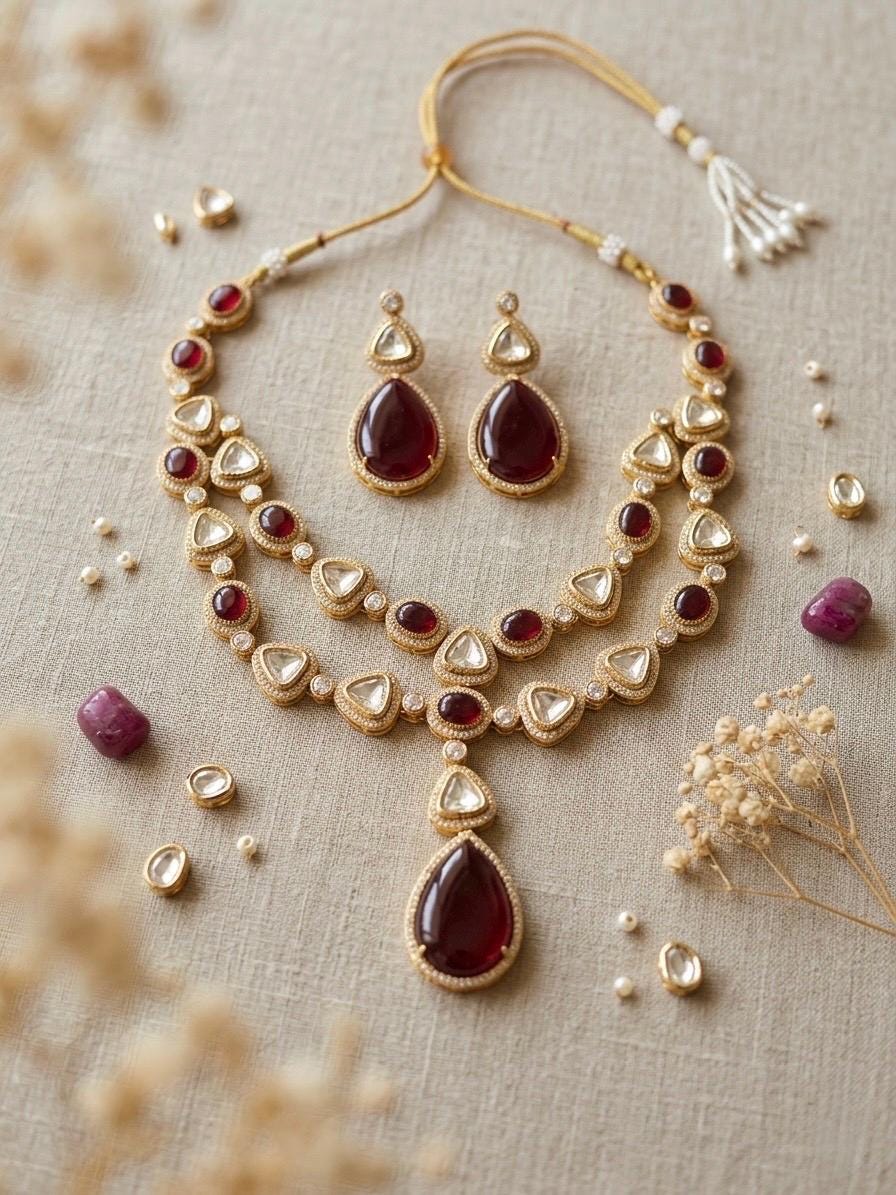 SHRIYA Red Necklace Set