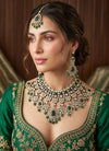 AALIYAH Green Kundan Necklace Set