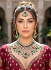 AALIYAH Green Kundan Necklace Set